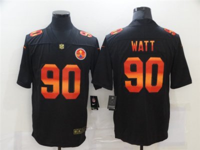 Pittsburgh Steelers #90 T.J. Watt Black Colorful Fashion Limited Jersey