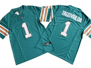 Miami Dolphins #1 Tua Tagovailoa Alternate Aqua Vapor F.U.S.E. Limited Jersey