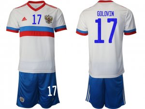 National Russia #17 Golovin Away White 2020/21 Soccor Jersey