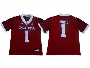 NCAA Oklahoma Sooners #1 Jalen Hurts Red 47 Game Winning Streak College Football Jersey