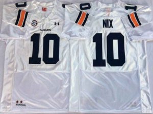 NCAA Auburn Tigers #10 Bo Nix White College Football Jersey