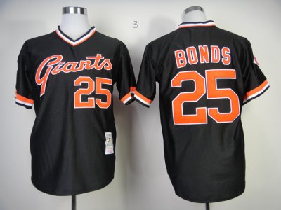 San Francisco Giants #25 Barry Bonds Throwback Black Jersey