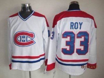 Montreal Canadiens #33 Patrick Roy CCM Vintage White Jersey