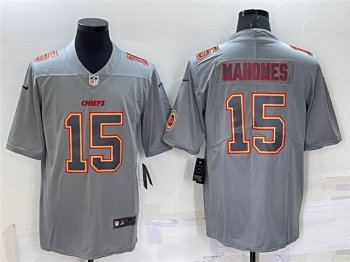 Kansas City Chiefs #15 Patrick Mahomes Gray Atmosphere Fashion Limited Jersey