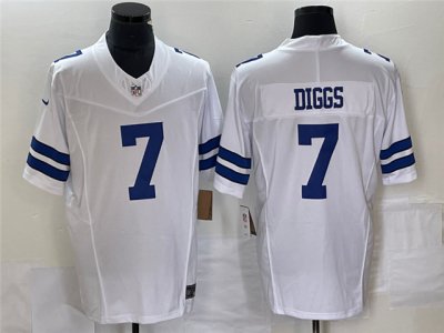 Dallas Cowboys #7 Trevon Diggs White Vapor F.U.S.E. Limited Jersey