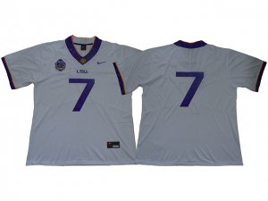 NCAA LSU Tigers #7 White 125th Season College Football Jersey