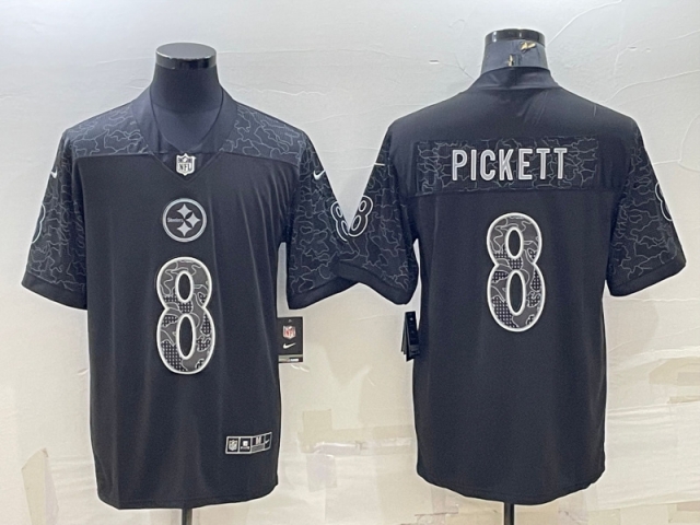 Pittsburgh Steelers #8 Kenny Pickett Black RFLCTV Limited Jersey - Click Image to Close