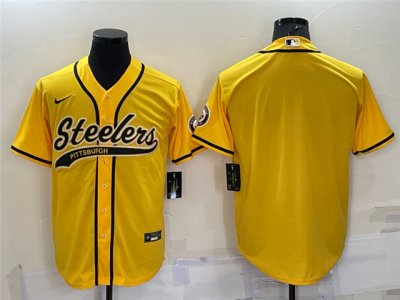 Pittsburgh Steelers Gold Baseball Cool Base Team Jersey