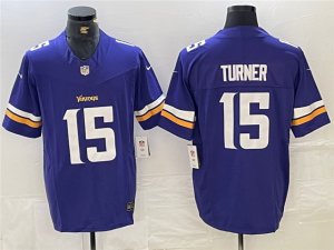 Minnesota Vikings #15 Dallas Turner Purple Vapor Limited Jersey