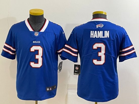 Youth Buffalo Bills #3 Damar Hamlin Blue Vapor Limited Jersey