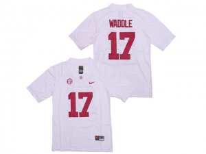 NCAA Alabama Crimson Tide #17 Jaylen Waddle White College Football Jersey