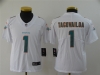 Youth Miami Dolphins #1 Tua Tagovailoa White Vapor Limited Jersey