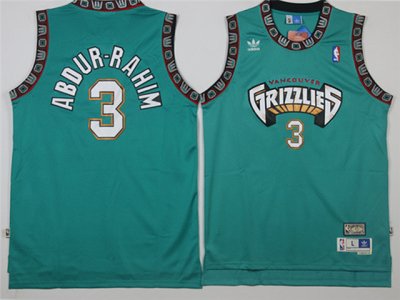 Vancouver Grizzlies #3 Shareef Abdur-Rahim Teal Hardwood Classic Jersey