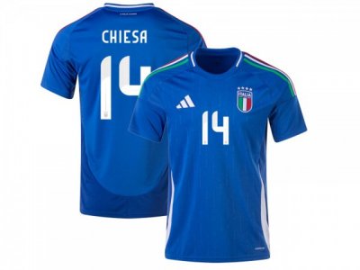 National Italy #14 CHIESA Home 2024/25 Soccer Jersey