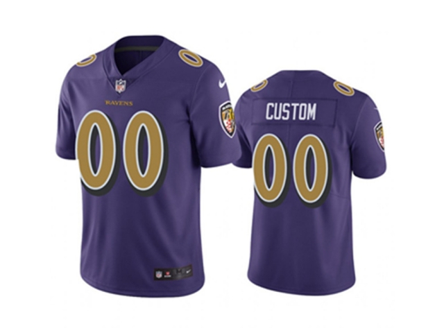 Baltimore Ravens Custom #00 Purple Color Rush Limited Jersey - Click Image to Close