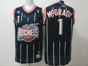 Houston Rockets #1 Tracy McGrady Navy Pinstripe Hardwood Classic Jersey