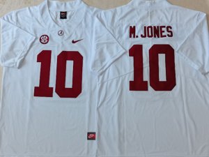 NCAA Alabama Crimson Tide #10 Mac Jones White College Football Jersey