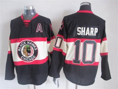 Chicago Blackhawks #10 Patrick Sharp 1930's CCM Vintage Black Jersey