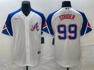 Atlanta Braves #99 Spencer Strider White 2023 City Connect Jersey