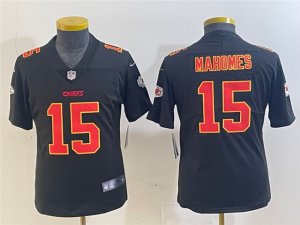 Youth Kansas City Chiefs #15 Patrick Mahomes Black Fashion Limited Jersey