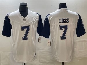 Dallas Cowboys #7 Trevon Diggs Alternate White Vapor F.U.S.E. Limited Jersey