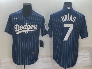 Los Angeles Dodgers #7 Julio Urias Blue Pinstripe Cool Base Jersey