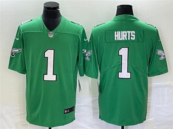 Philadelphia Eagles #1 Jalen Hurts Kelly Green Vapor Limited Jersey