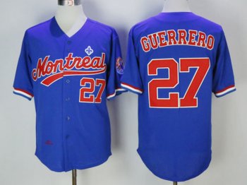 Montreal Expos #27 Vladimir Guerrero Blue Cooperstown Collection Batting Practice Jersey