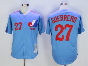 Montreal Expos #27 Vladimir Guerrero Blue Throwback Jersey