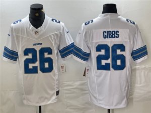 Detroit Lions #26 Jahmyr Gibbs 2024 White Vapor F.U.S.E. Limited Jersey