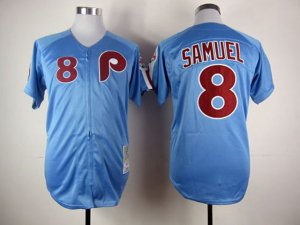 Philadelphia Phillies #8 Juan Samuel 1983 Throwback Light Blue Jersey