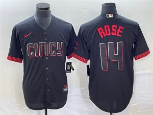 Cincinnati Reds #14 Pete Rose Black 2023 City Connect Jersey