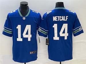 Seattle Seahawks #14 DK Metcalf Royal Throwback Vapor Limited Jersey