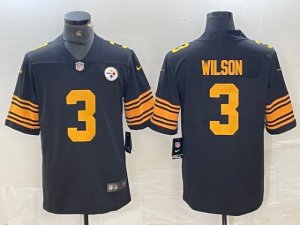 Pittsburgh Steelers #3 Russell Wilson Black Color Rush Limited Jersey