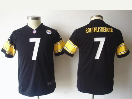 Youth Pittsburgh Steelers #7 Ben Roethlisberger Black Vapor Limited Jersey