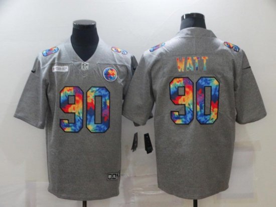 Pittsburgh Steelers #90 T. J. Watt Gray Rainbow Vapor Limited Jersey