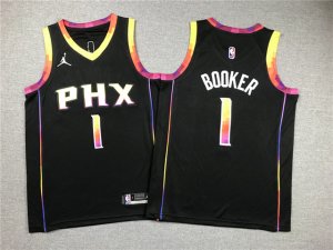 Youth Phoenix Suns #1 Devin Booker 2023-24 Black Statement Edition Swingman Jersey