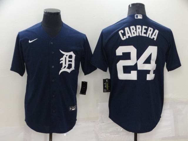 Detroit Tigers #24 Miguel Cabrera Navy Cool Base Jersey - Click Image to Close