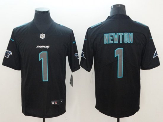 Carolina Panthers #1 Cam Newton Black Vapor Impact Limited Jersey