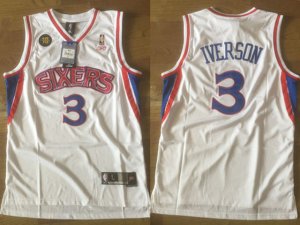 Philadelphia 76ers #3 Allen Iverson 10th Anniversary Throwback White Jersey