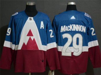 Colorado Avalanche #29 Nathan MacKinnon Blue/Burgundy 2020 NHL Stadium Series Jersey