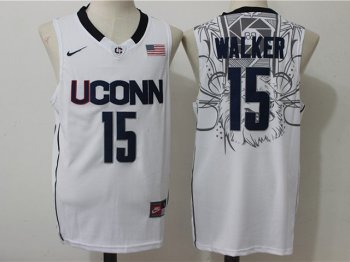 Connecticut Huskies #15 Kemba Walker White College Basketball Jersey