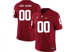 NCAA Washington State Cougars Custom #00 Red College Football Jersey