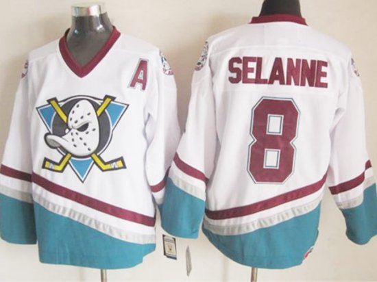 Anaheim Mighty Ducks #8 Teemu Selanne 1997 CCM Vintage White Jersey