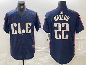 Cleveland Guardians #22 Josh Naylor Navy 2024 City Connect Limited Jersey