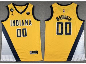 Indiana Pacers #00 Bennedict Mathurin 2022-23 Gold Statement Edition Swingman Jersey