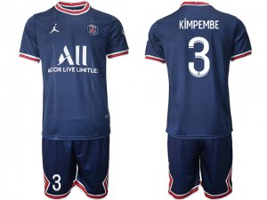 Club Paris Saint Germain #3 Kimpembe Home Navy 2021/2022 Soccer Jersey