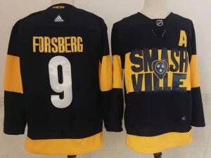 Nashville Predators #9 Filip Forsberg Black 2022 Stadium Series Jersey