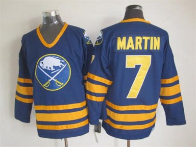 Buffalo Sabres #7 Rick Martin CCM Vintage Navy Blue Jersey