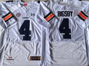 NCAA Auburn Tigers #4 Tank Bigsby White College Football Jersey